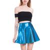 High-Waist Bright Color Mini Skirt Women Nightclub Stage Show Skater Skirt Streetwear