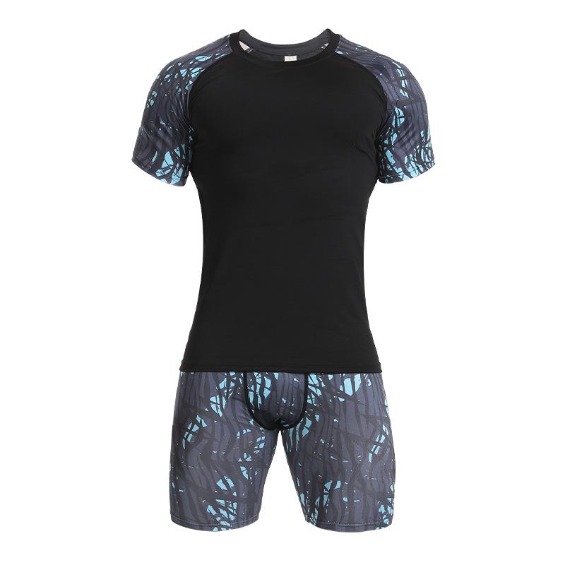 Men's Quick-Dry Summer Sports Set: Elastic T-Shirt & Breathable Vest for Outdoor Fitness and Running