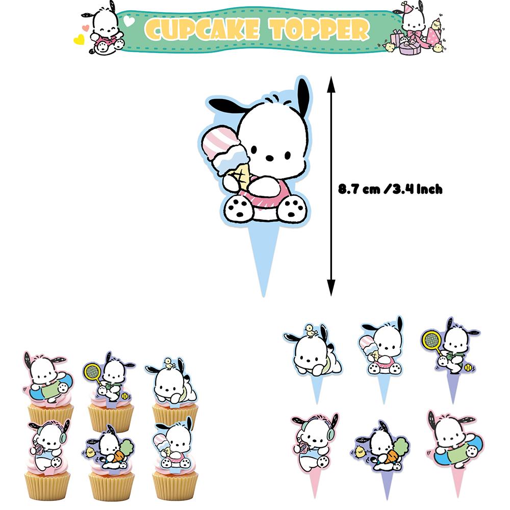 30pcs Pochacco Party Decorations Include a Banner, Cake Toppers, Balloons