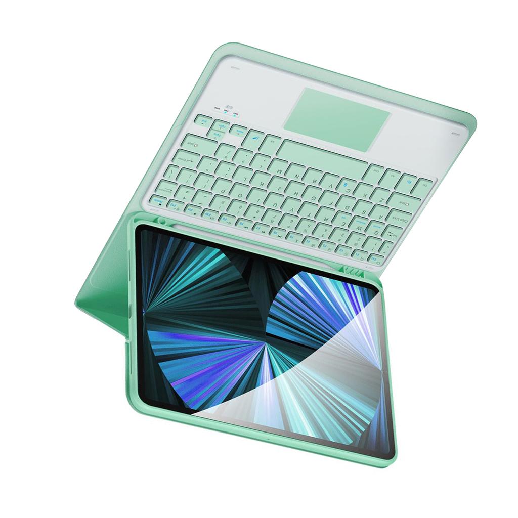 Wireless BT Keyboard USB Keypad with PU Leather Protecting Case for Tablet Compatible with AIr3 10.5in Pro