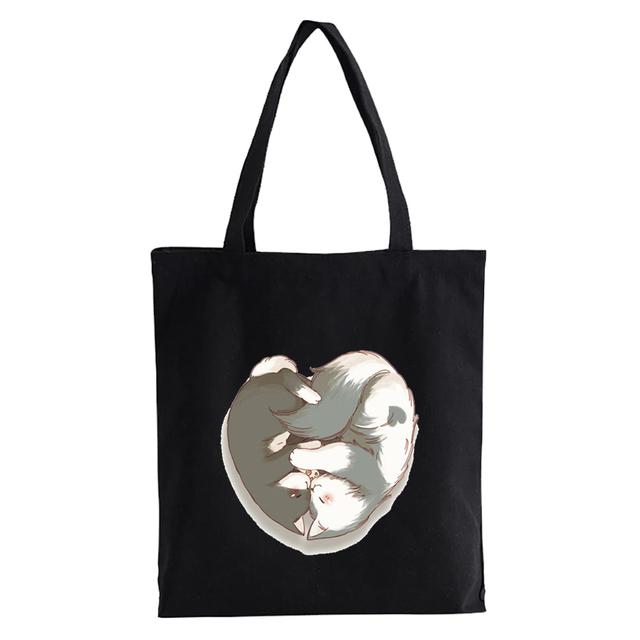 

Сумка с принтом большого мопса, милая домашняя собака, кавайная женская элегантная холщовая сумка, мужская сумка-тоут большой вместимости, сумка-шопер 24*26cm