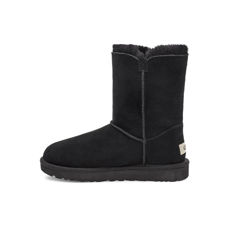 (WMNS) UGG Bailey Button UGG Charm Metallic Alphabet Version Fleece Lined Black Women s 1114970-BLK EU 38