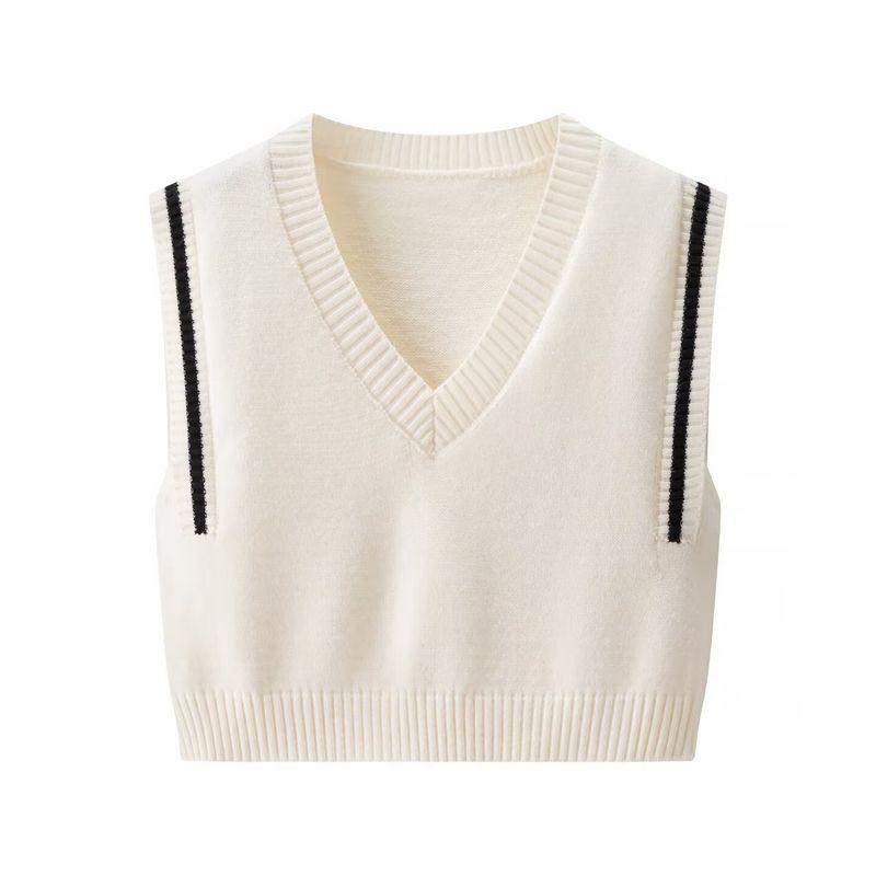 Za Autumn New Women clothes 2025 Western Style Versitile Fashion Short Loose Overlapping V-neck Sweater vest Vest