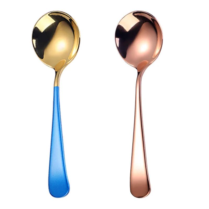 304 Stainless Steel Tea Ice Cream Dessert Spoon Dinner Teaspoon Coffee Soup Spoons Tableware Kitchen Accessories Dining Gifts