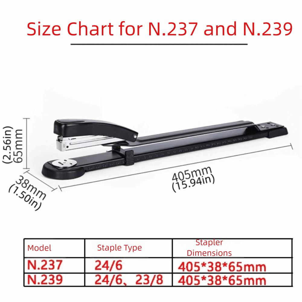 Thickened Long Arm Stapler Precision Scale Paper Stapler Durable Long Reach Stapler  For Booklet