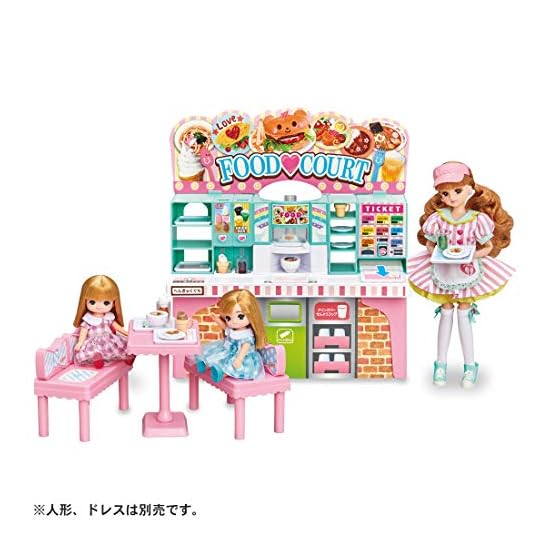 TAKARA TOMY "Licca-chan Waiwai Food Court" Dress-up Doll Pretend Play Toy, Ages 3 and up, Toy Safety
