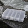 5-Compartment Fishing Lure Box, Soft Hard Bait Hook Fishing Accessory Organizer Case, Clear Visible Plastic Fishing Tackle Storage Container