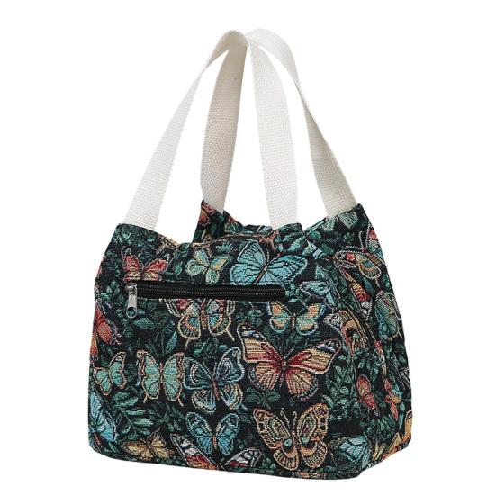 Waterproof Lunch Bag Stylish Floral Lunch Tote Portable Lunch Box Carrier for Women Commuting Picnic Camping