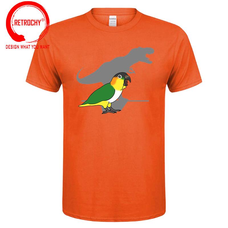 Trex Black Headed Caique TShirt Funny Bird Memes T Shirt Dinosaur Harajuku Gothic Unisex Tshirt Ullzang Streetwear Tops Tee Shirt