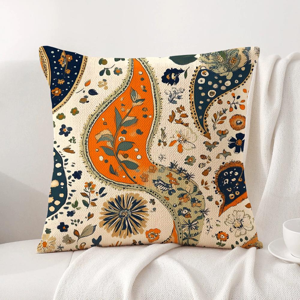 Bohemian Style Cushion Cover Natural Linen Organic Fabric DoubleSided Printing Sofa Home Decor Gift Pillow Cover