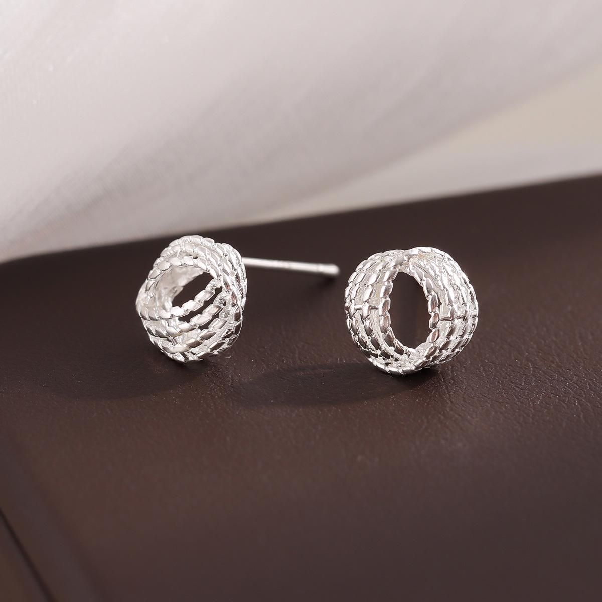 

Geometric Minimalist Wrap-Around Circle Stud Earrings for Women