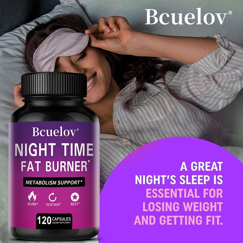 Capsule Brucia Grassi Notturne Bcuelov Aiutano nella Gestione Metabolica del Peso e Migliorano la Digestione con 120 Capsule
