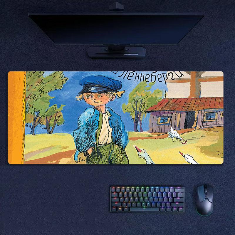 Emil of Lonneberga Mouse Pad, Large Gaming Desk Mat, Non-slip XXL Mousepad for Laptop & Tablet, Mini PC Playmat with Stitched Edges