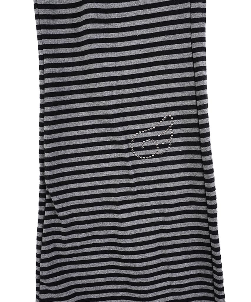 HIGH SCHOOL DISCO Striped Tiered Skirt Pants_Black