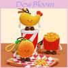 Cute Hamburger And Fries Keychain Wallet With Silicone Material For Kids And Teens