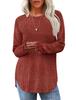 2024 Autumn Women's Loose Round Neck High-Low Hem Top