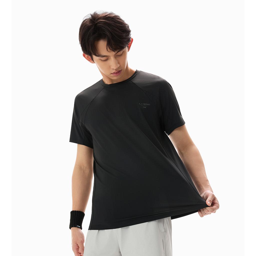 Li-Ning Minimalist Versatile Summer T-Shirt With Brand Logo And Lettering Slim Fit Round Neck Running Sports T-Shirt Men tops ATSW393-2