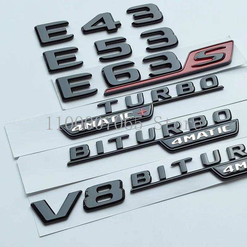 AATB1 2017 Glossy Black Letters E43 E53 E63 E63S V8 Biturbo 4matic ABS Emblem for Mercedes Benz AMG Car Fender Trunk W212 W213 Sticker