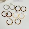Amber Leopard Print Hoop Earrings for Women, Autumn/Winter 2026 Retro Hong Kong Style, High-End Large Hoops