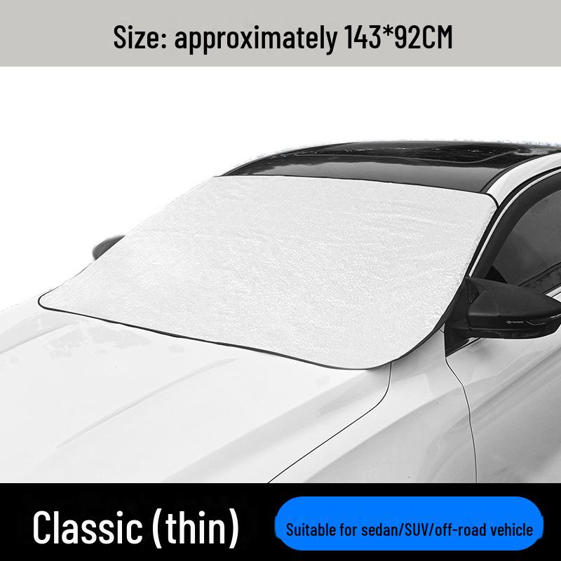 Winter Car Front Windshield Half Cover: Sunscreen, Rainproof, Heat Insulation, Thickened Shield