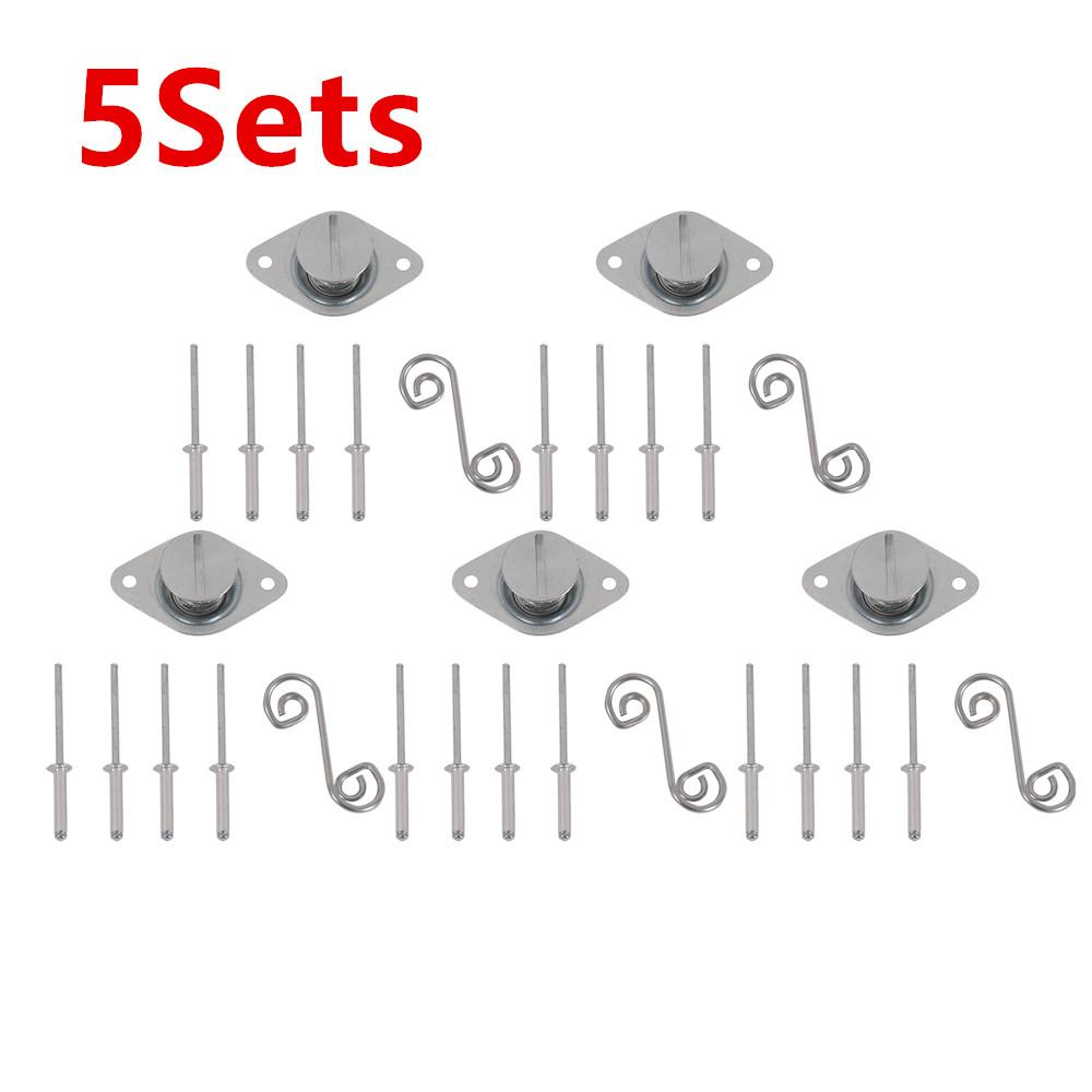 Universal For ATV UTV Motorcycle Quarter Turn Self Ejecting Fastener Spring Loaded For Fastening Sheet Metal and Door Panel 5Set