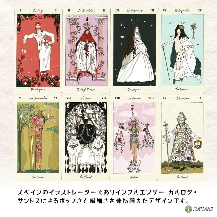 Tarot de Carlotydes Tarot Reading Japanese Instruction Manual Authentic Tarot 78 Cards Instructions, Included, Cards,