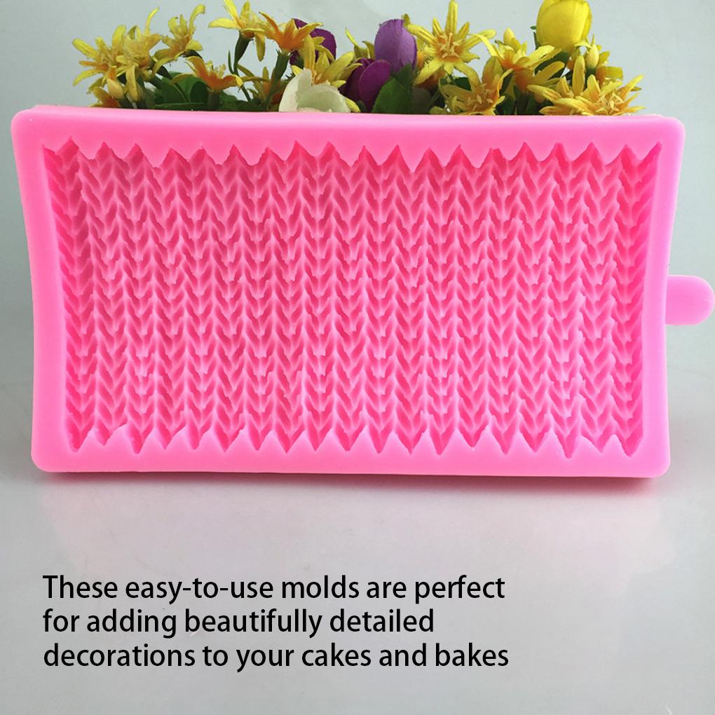 Knitting Cake Tool Silicone Molds Fondant Lace Pattern Baking Moulds Candy Self-Assembly Kitchen Sugar Chocolate Bakeware