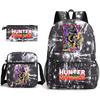Hunter X Hunter Anime Print Student Backpack Casual Daypack for Boys Girls with Pencil Case 3 Piece Set