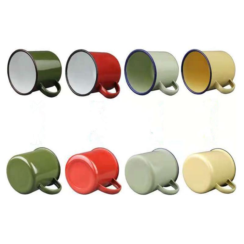 Enamel Retro Style Mug Classic Sturdy Handle Large Capacity Drinking Cup for Coffee Tea Collectors