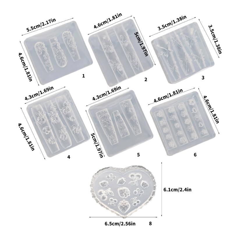 Professional 3D Nail Embossing Mold Reusable Silicone Template For Salon Home Manicure Nail Art Manicure Accessories