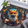 Magical Fox Round Area Rug,Carpet Rug for Living Room Bedroom Sofa Playroom Decor,Non-slip Floor Mat