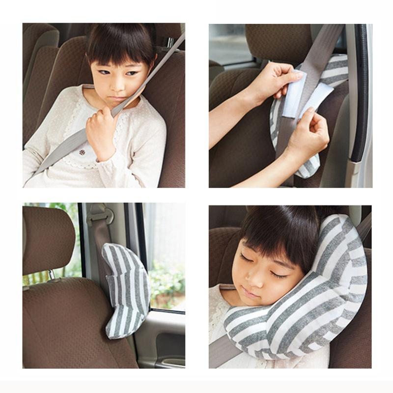 Child Car Seat Headrest Sleeping Head Support Children Nap Shoulder Belt Pad Neck Cover розовый