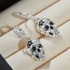 Gothic Dark Personalized Creative Skull Pendant Earrings Men and Women Classic Vintage Holiday Party Zircon Gifts