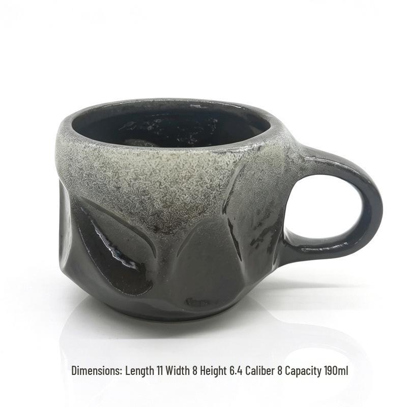 Japanese Retro Ceramic Latte Art Coffee Mug – Creative Coarse Pottery Tea Cup 190ml-300ml