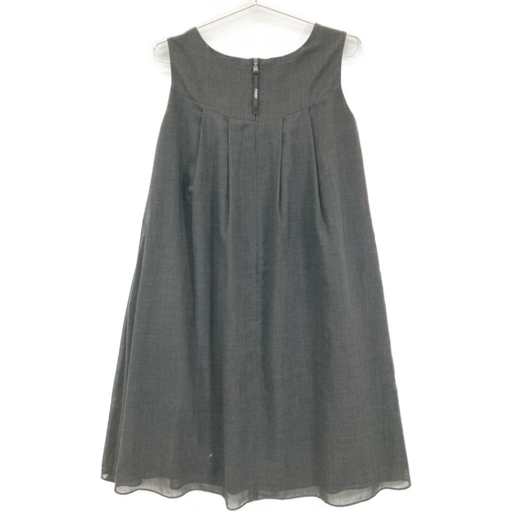 FOXEY NEW YORK 35609 Gray Double Tuck Dress Dress 40 grayUsed