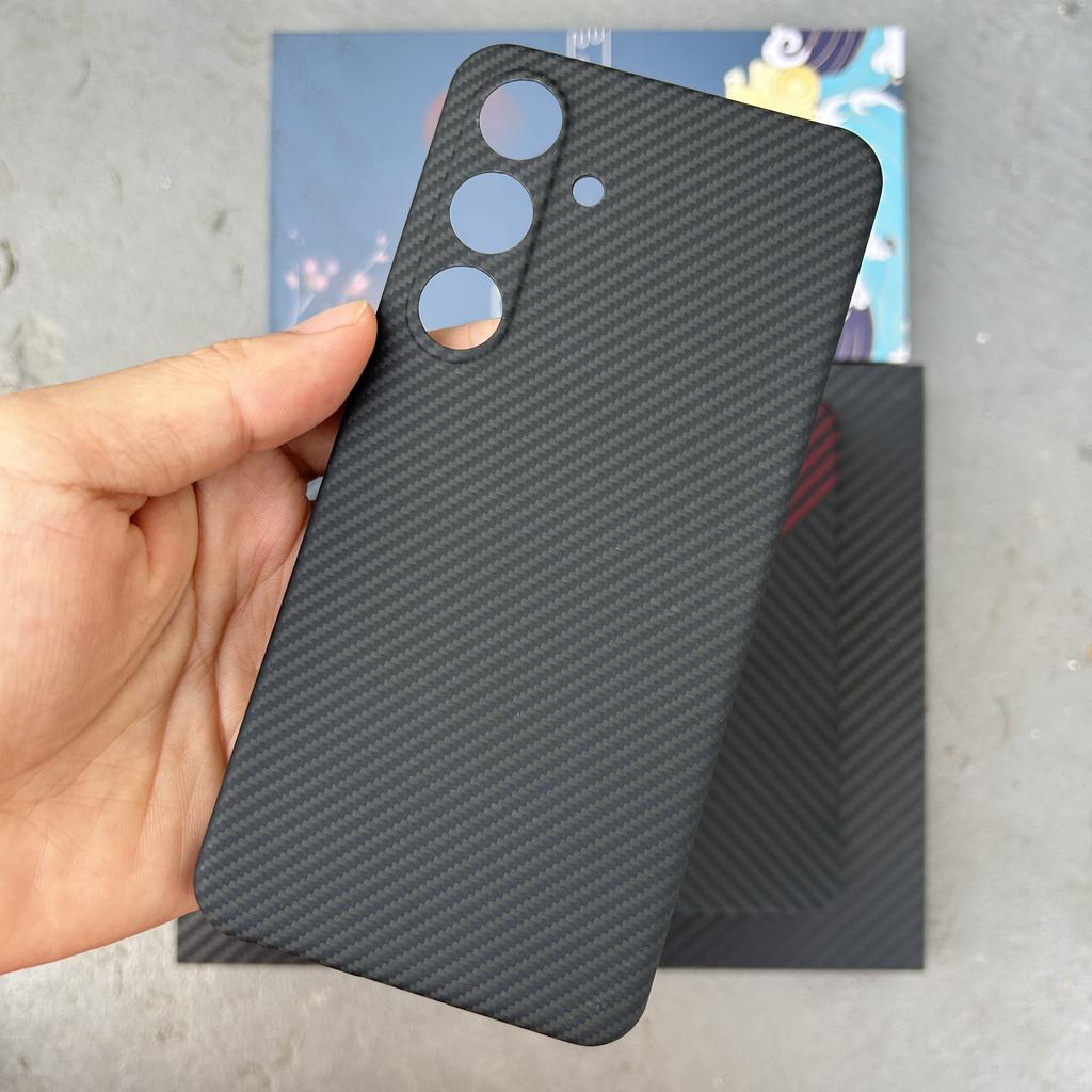 NO Magnetic Carbon Fiber Case for Samsung Galaxy S24+ Ultra S24 Plus Cover Hard Frame Aramid Fiber Case