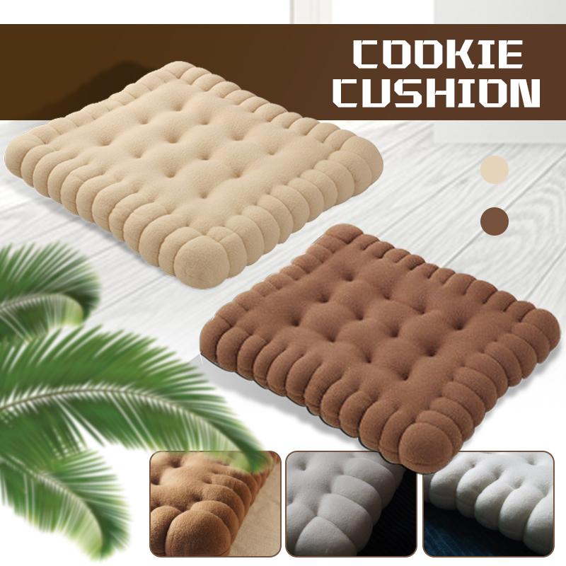 Plush Creative Biscuits Pillow Square Cookie Lifelike Food Snack Cushion Chair Car Seat Cushion Floor Yoga Mat Photo Props