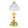 Miniature Dollhouse Table Lamp LED Desk Model Mini Light Decoration Children's Toy Dollhouse Play Accessories for Mini House Bedroom Pack of 2