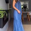 2026 Euro-American Loose Sleeveless Denim Shirt with Layered Skirt