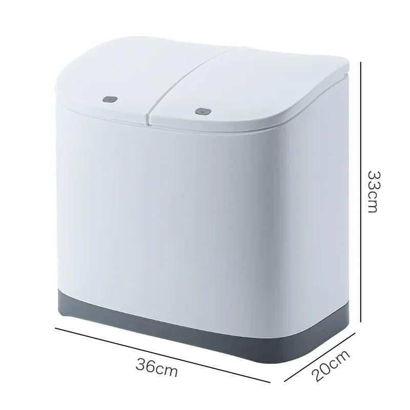 Double-Layer Pedal Trash Bin Kitchen Garbage Dry Wet Separation Covered Containers Living Room Waste Organizer