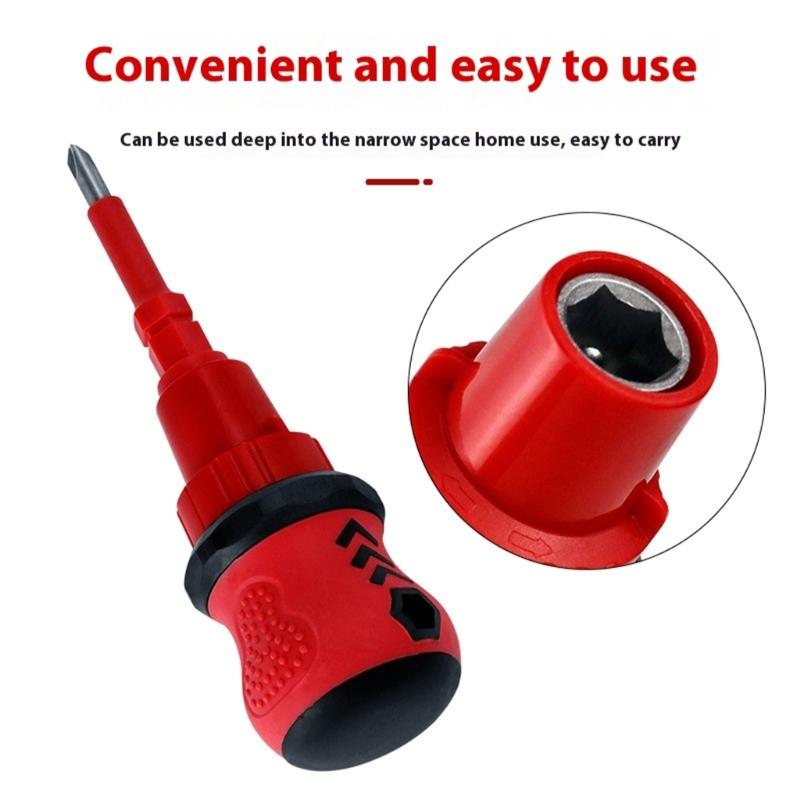 Professional 34pc Magnetic Screwdriver Kit Interchangeable Double Heads 3 Way Ratchet System Ergonomic Nonslip Handle