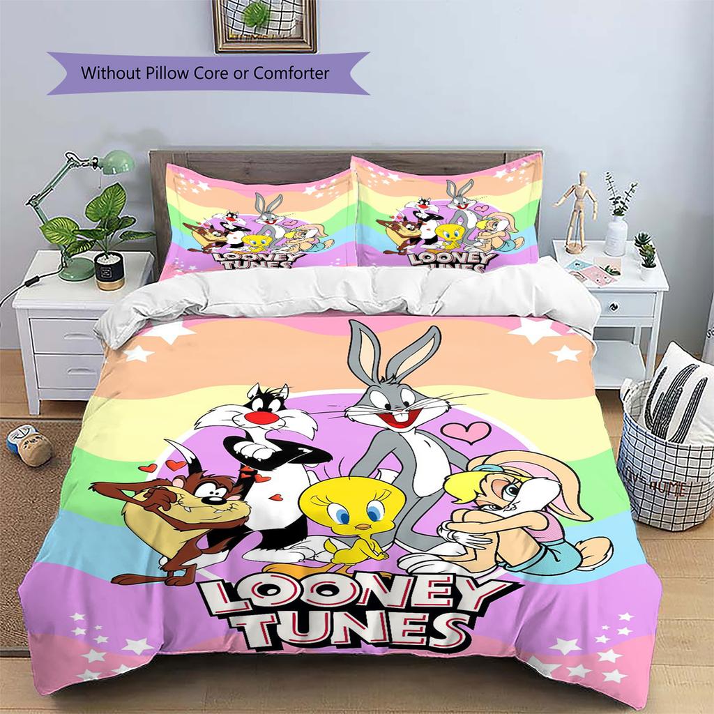 Classic Cartoon Pattern Bedding Quilt Set Quilt Cover Pillowcase Home Decoration Gift (1 * duvet cover + 2 * pillowcase, without core)