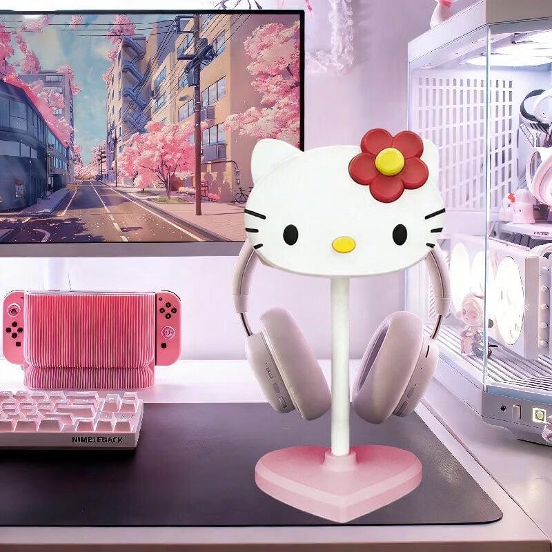 

Hello Kitty Pink Headphone Stand with Heart Base