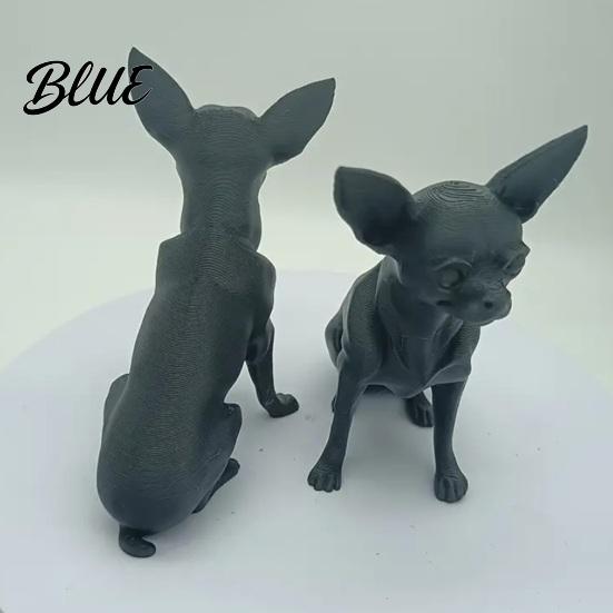 Modern Fekete Kutyaszobor 3D Nyomtatott Csivava Figurina, Szobor, Műanyag Asztali Kisállat Dísztárgy Kölyök Szobor Asztali Dekorációhoz, Ajándék Szeretőknek Stabil