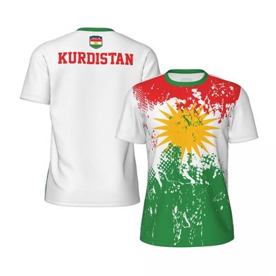 Kurdistánská vlajka Státní znak Grafická trička Pánský fotbalový dres Módní 3D potisk Sportovní ležérní Prodyšná pánská trička