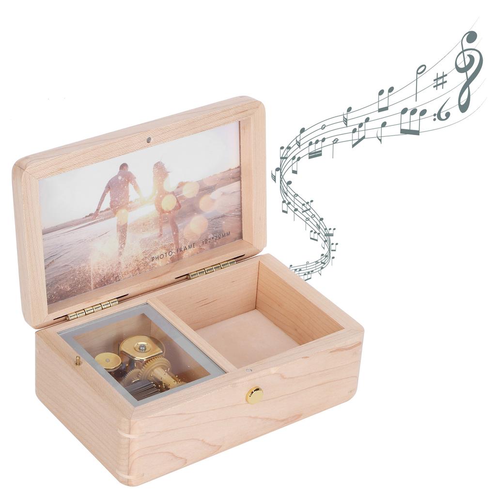 Drewniana pozytywka ramka na zdjęcia Innowacyjna pozytywka Prezent na Boże Narodzenie Walentynki