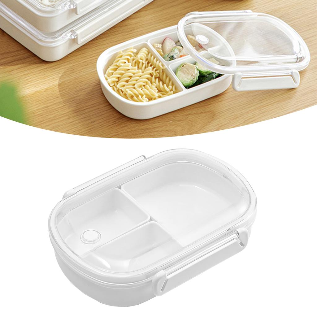Bento Box 490ml 3 Přihrádky Nepropustná Odnímatelná Pevná ABS Vhodná do mikrovlnné trouby Dětská svačinová krabička pro