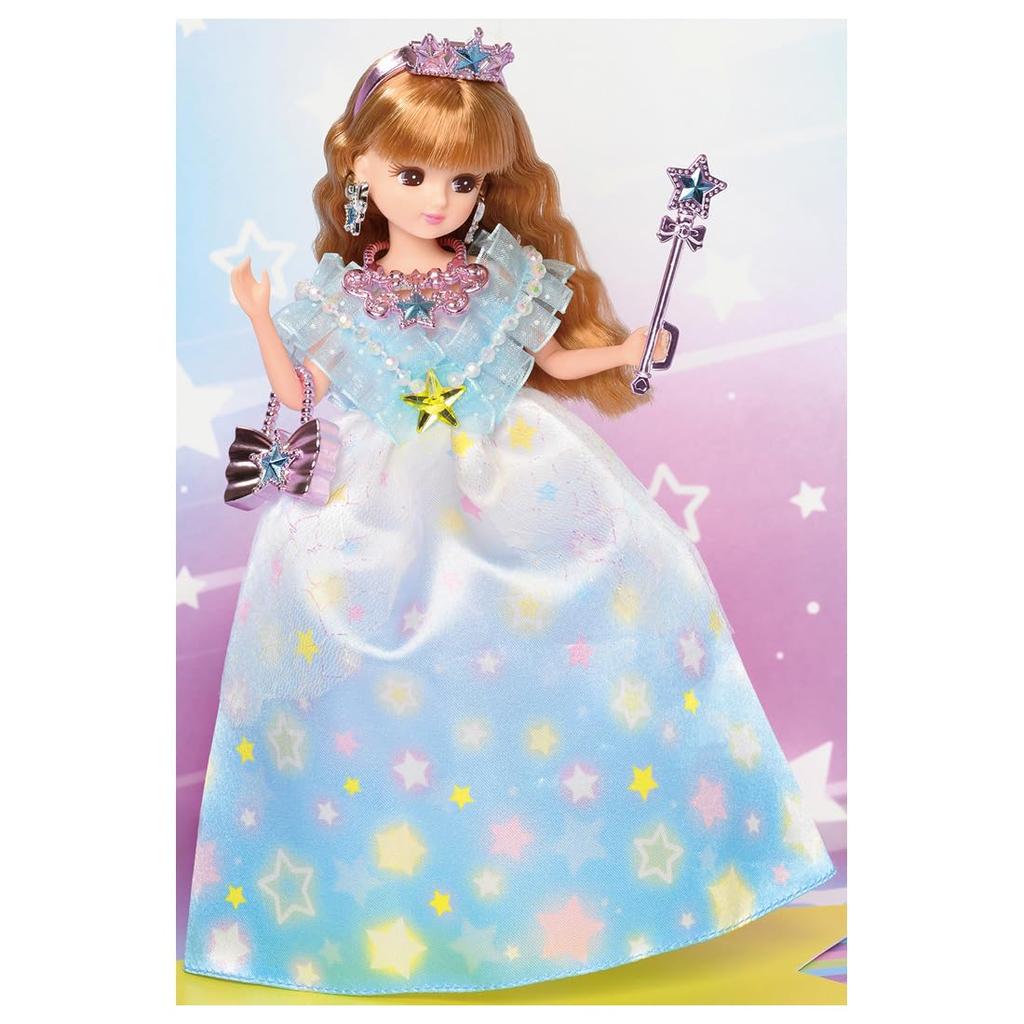 TAKARA TOMY Papusa Shiny Star Princess Play Toy Ages Licca-chan LD-03 Dress-up 3+