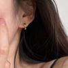 Fine Jewelry Earrings 18K Gold Plated Hypoallergenic Green 5A Cubic Zirconia S925 Sterling Silver Hoop Earrings for Women Girl