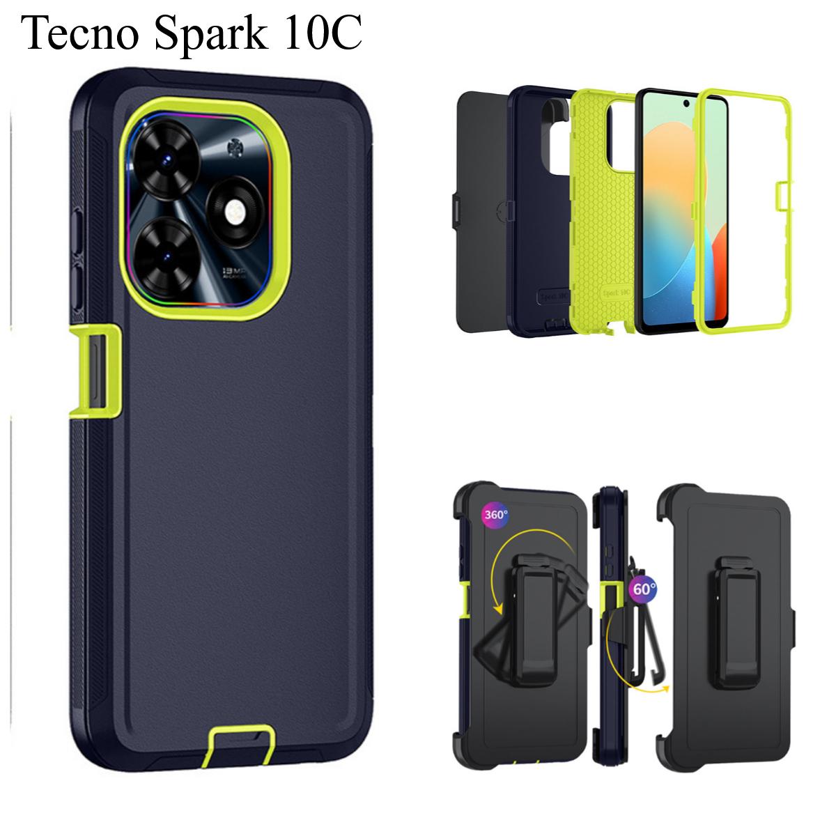 

Rugged Magnetic Case for Tecno Spark 10C | 360° Rotatable Stand + Anti-Slip TPU+PC | Shockproof Galaxy Cover Tecno Spark 10C чорний